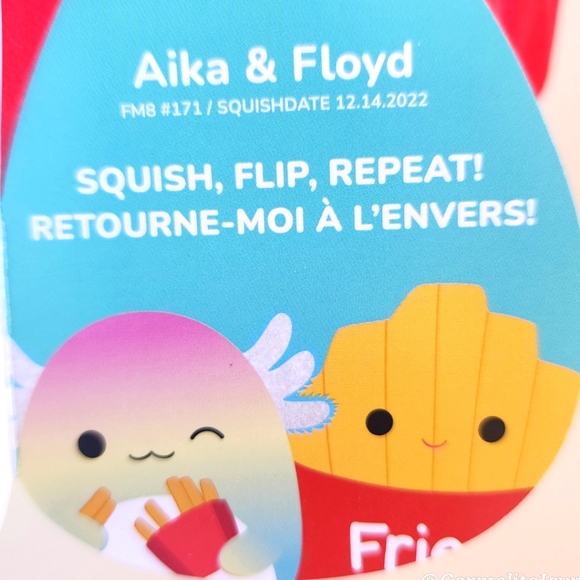 AIKA 🔁 FLOYD 🦎🍟 Axolotl & Fries Flip A Mallows Original Squishamallow ☆》NWT《☆ - Picture 4 of 13